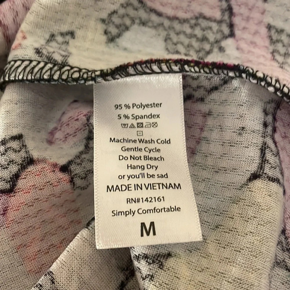 Lularoe women’s Skirt Medium 10 12 Cassie feather pattern pencil stretch black - Picture 5 of 8